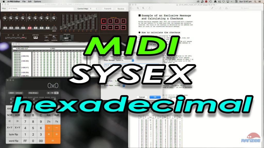 MIDI System Exclusive basics Part 1 Hexadecimal ranzee